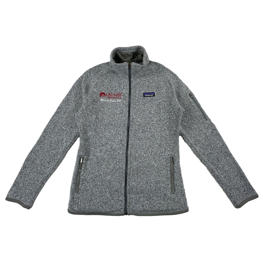 Patagonia Better Sweater Jacket Women's Medium Birch White Full Zip Corp Logo